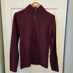 Men's Burgundy Half-Zip Sweater